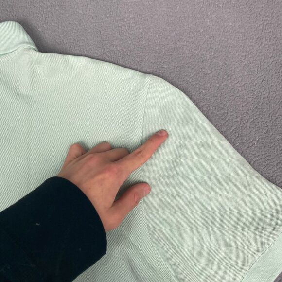 Southern Tide Mens size Large Polo Shirt Medium Light Mint Green Fish Logo - Picture 8 of 15